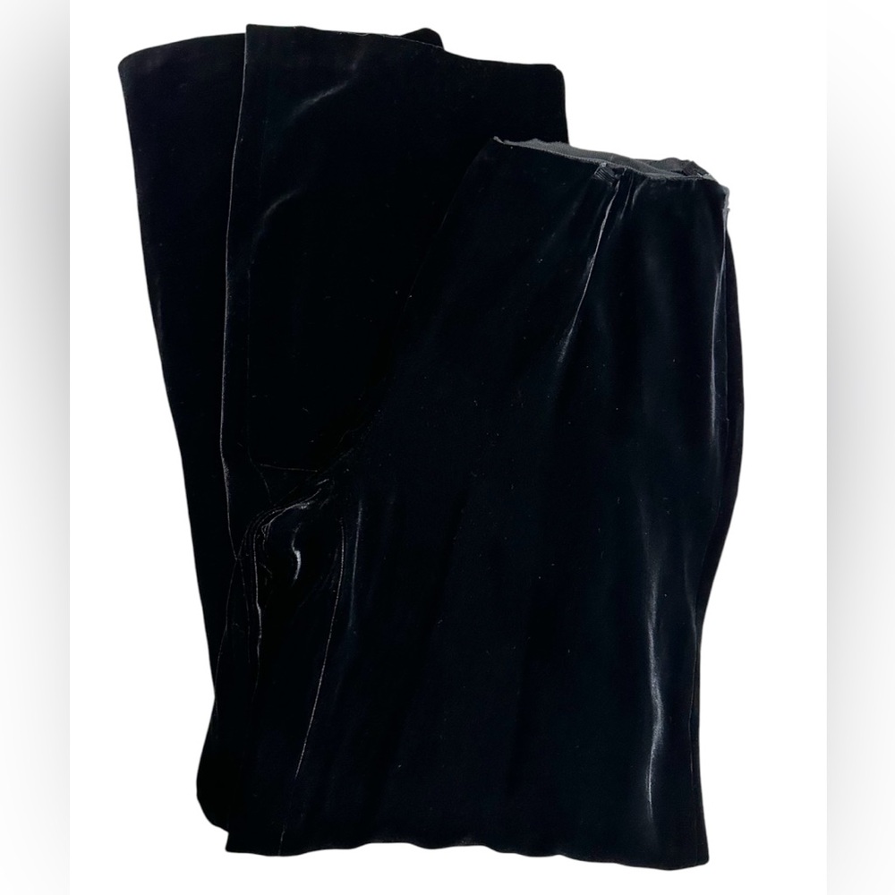 Vintage Wide Leg Black Velvet Trouser Pants Dana Buchman Size 8 - Picture 4 of 8